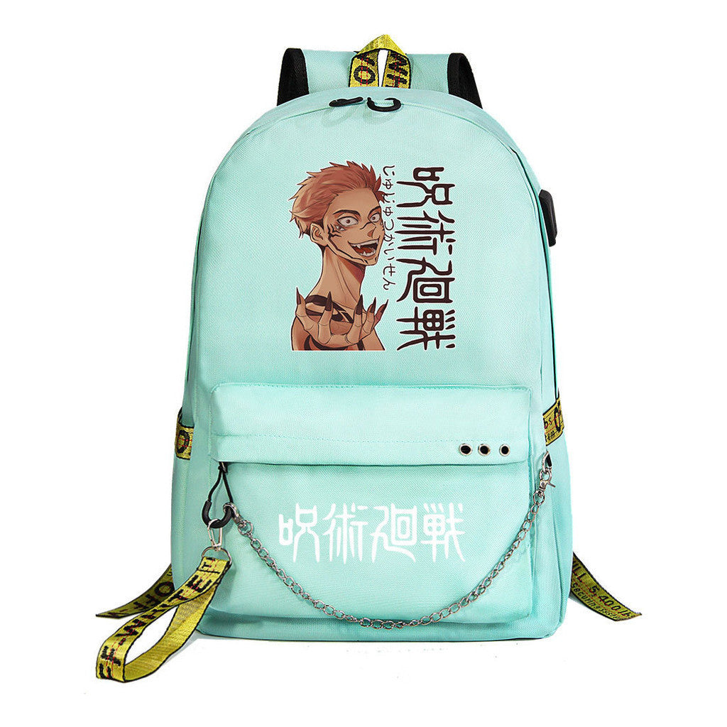 Cartoon Usb Youth Student Backpack For Men And Women's Leisure Travel Backpack