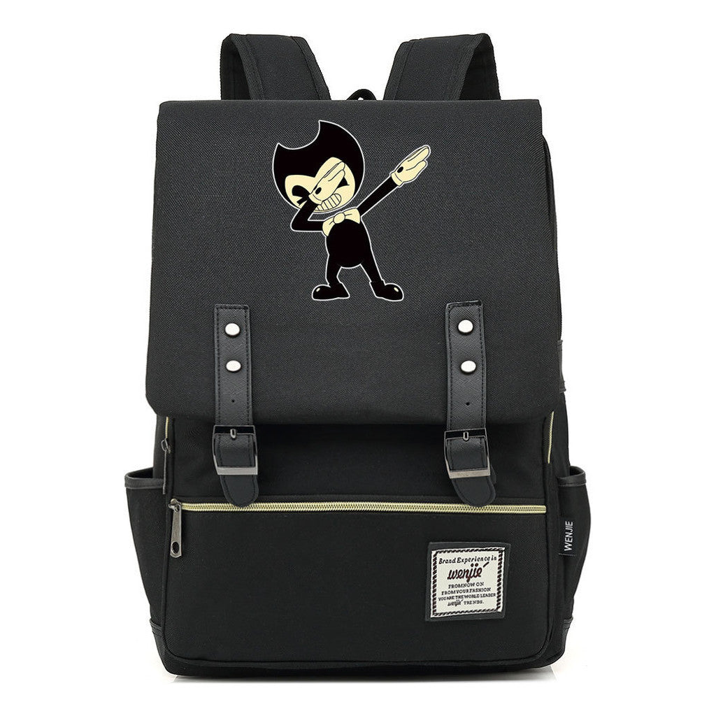 Printed Teenage Student Backpack For Men And Women With Casual Belt Buckle Classic Backpack