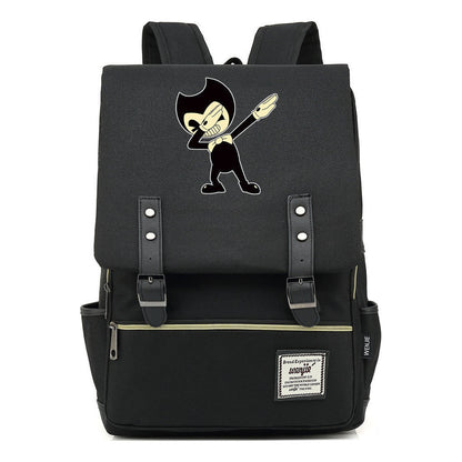Printed Teenage Student Backpack For Men And Women With Casual Belt Buckle Classic Backpack