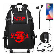 Strange Story Printed Usb Youth Student Backpack For Men And Women's Leisure Travel Backpack