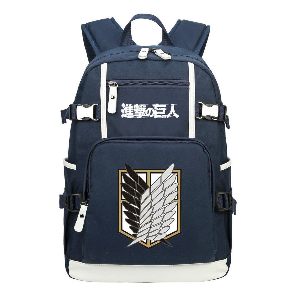 Giant Wings Of Cartoon And Anime Attack Youth Student Backpack, Leisure Travel Backpack