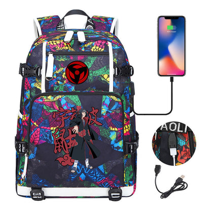 Naruto Usb Youth Student Backpack For Men And Women Leisure Travel Backpack
