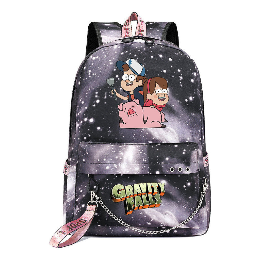 Cartoon Strange Town Youth Student School Bag Men's And Women's Leisure Travel Backpack