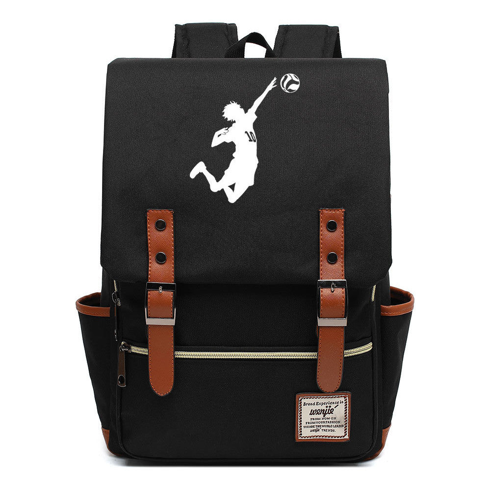 Volleyball Youth Printed Student School Bag Casual Belt Buckle Classic Backpack