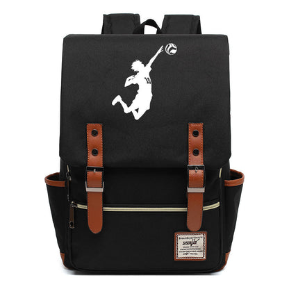 Volleyball Youth Printed Student School Bag Casual Belt Buckle Classic Backpack