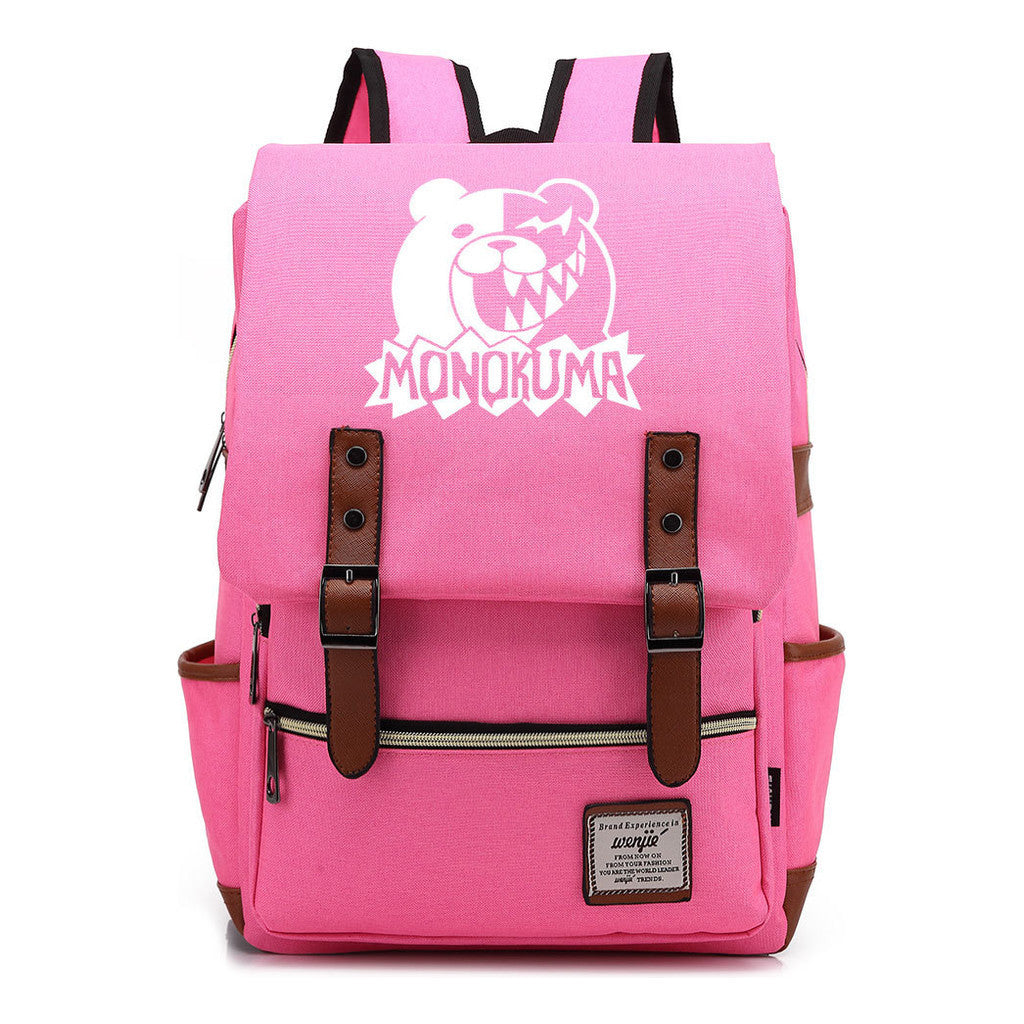 Printed Teenage Student Backpack For Men And Women With Casual Belt Buckle Classic Backpack