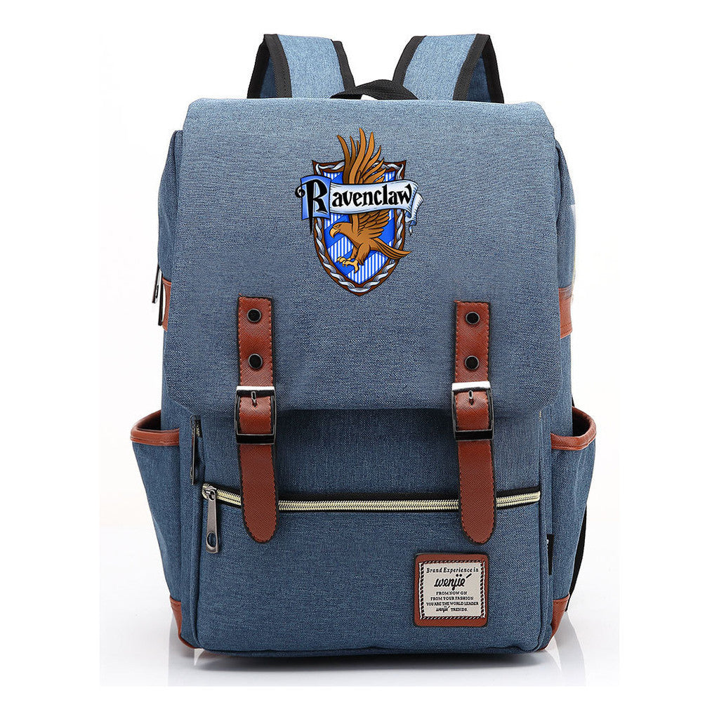 School Of Witchcraft And Wizardry Printed Youth Student School Bag Casual Belt Buckle Classic Backpack