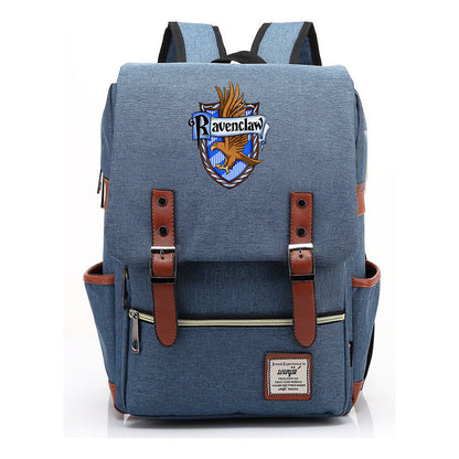 School Of Witchcraft And Wizardry Printed Youth Student School Bag Casual Belt Buckle Classic Backpack