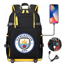 Sports Football Star Usb Printed Youth Student Backpack Leisure Travel Backpack