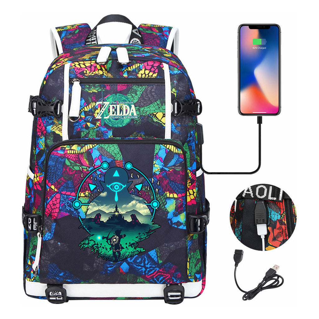 Printed Youth Student School Bag Large Capacity Leisure Travel Backpack