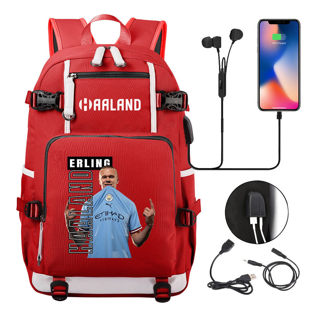 Basketball Star Harland Printed Youth Student Backpack With Large Capacity Leisure Travel Backpack