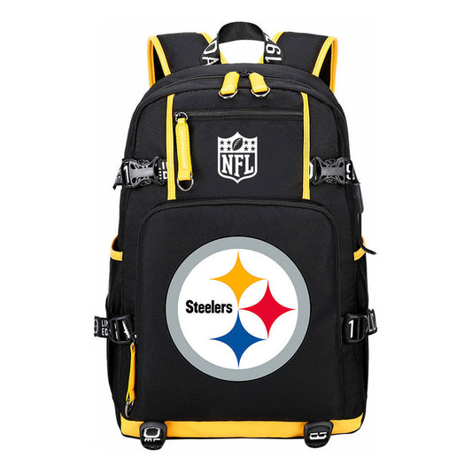 Rugby Team Printed Usb Youth Student Backpack, Leisure Travel Backpack