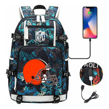 Rugby Team Printed Usb Youth Student Backpack, Leisure Travel Backpack