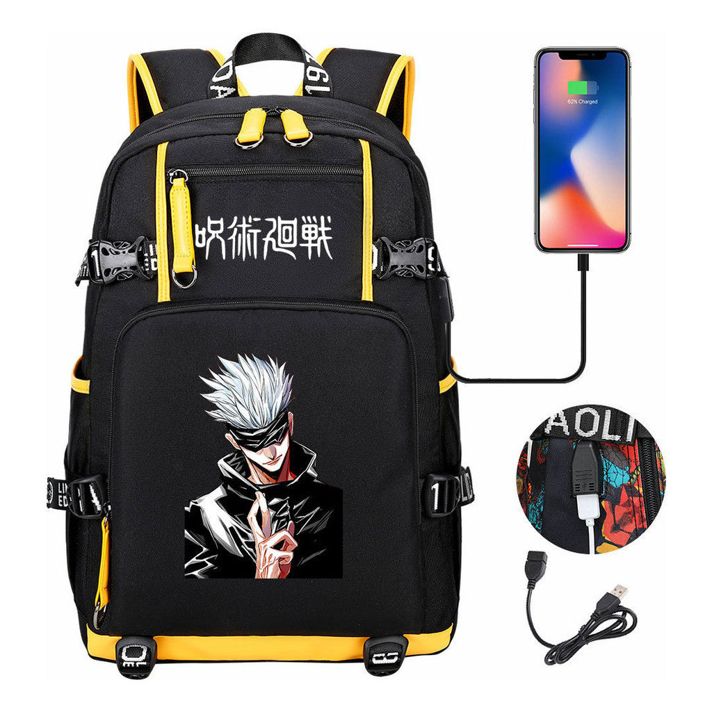 Printed Usb Youth Student Backpack Leisure Large Capacity Travel Backpack