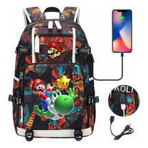 Super Mario Printed Teenage Student Backpack With Large Capacity For Men And Women's Leisure Travel Backpack