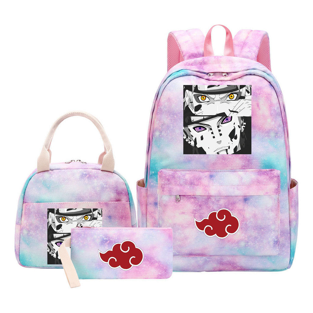 Naruto Teenage Girls School Bag Lunch Bag Three Piece Backpack Set