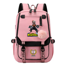 Comics My Heroes Academy Usb Student Backpack Casual Ribbon Flip Backpack
