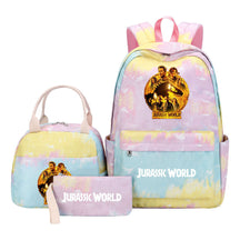 Jurassic Park Dinosaur Student School Bag Lunch Bag Three Piece Set Backpack Set