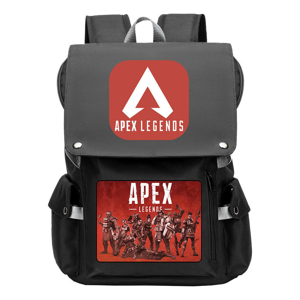 Apex Hero Print Usb Charging Cap Headpiece Student Backpack Leisure Backpack