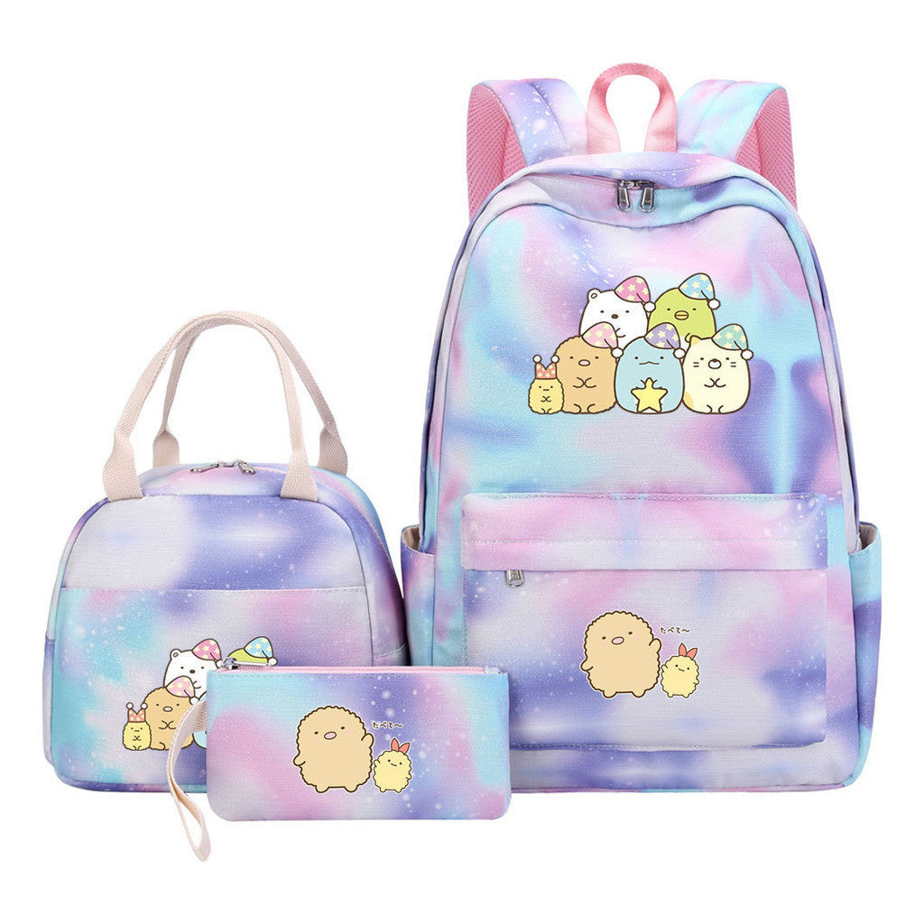 Corner Biology Student School Bag Lunch Bag Three Piece Set Backpack Set