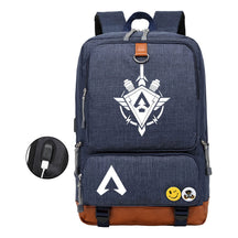 Apex Hero Print Usb Student Backpack For Leisure Travel Backpack