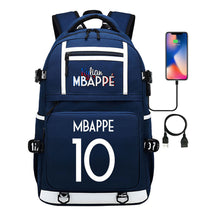 Football Star Mbappe Printed Usb Youth Student Backpack, Boy's And Girl's Backpack, Leisure Travel Backpack