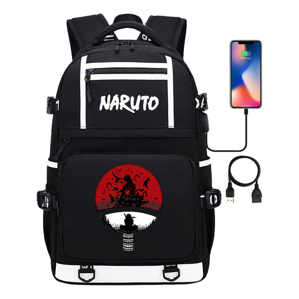 Naruto Usb Youth Student School Bag Men's And Women's Backpack Leisure Travel Bag