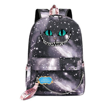 Cheshire Cat Alice's Adventure In Wonderland Youth School Bag Men's And Women's Leisure Weaving Strap Backpack