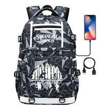 Strange Story Printed Usb Youth Student Backpack For Men And Women's Leisure Travel Backpack