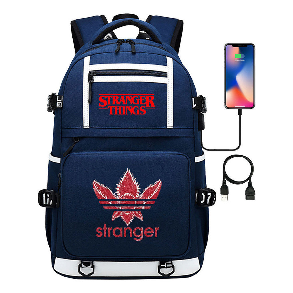 Printed Usb Youth Student Backpack For Men And Women's Leisure Travel Backpack