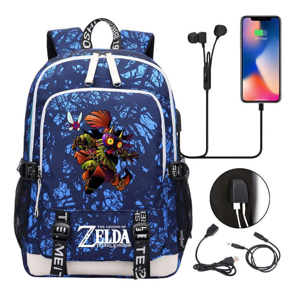 Usb Youth Primary And Secondary School Student Backpack For Men And Women's Leisure Sports Backpack