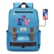 Anime Star Baby Stitch Printed Youth Student School Bag Casual Magnetic Buckle Backpack