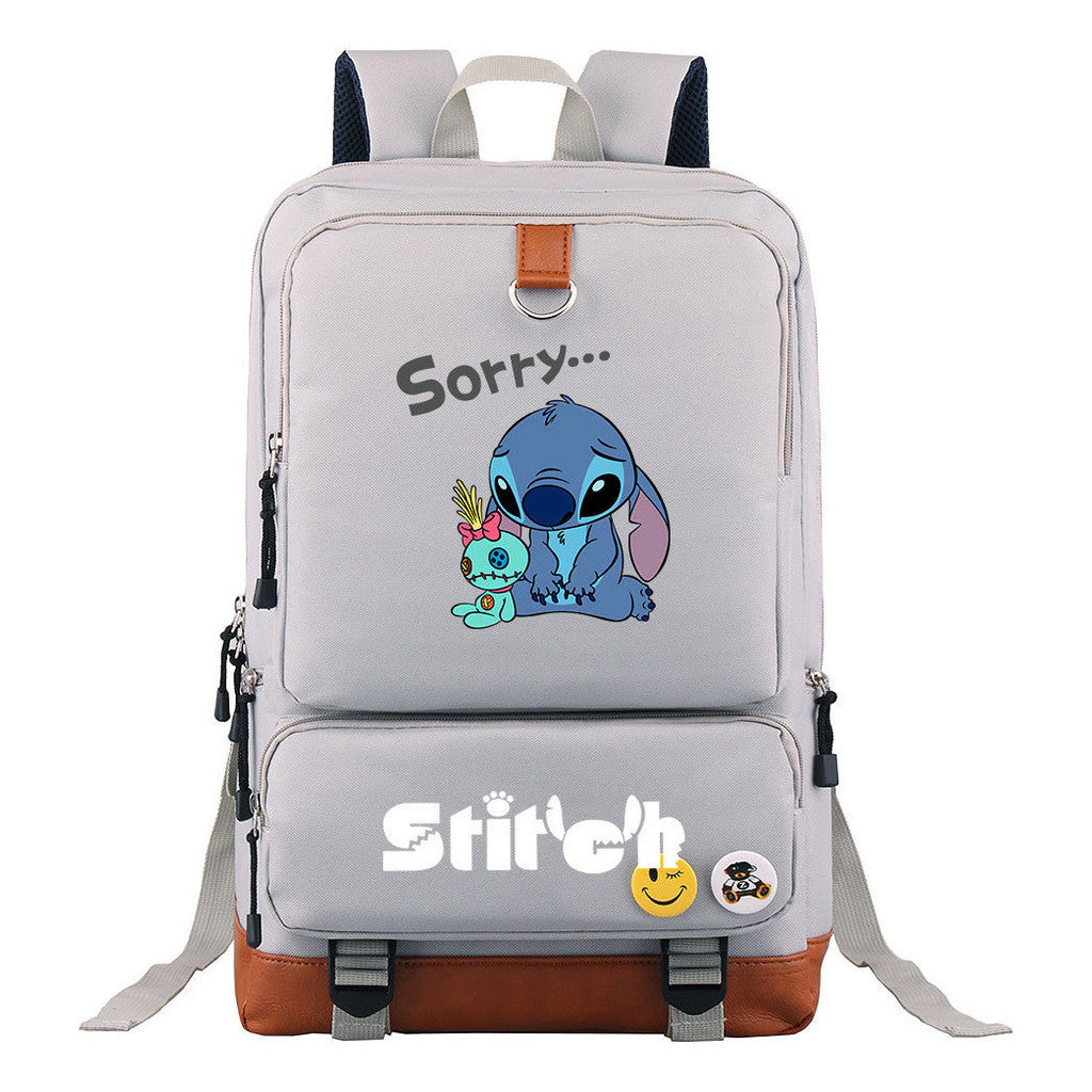 Anime Star Baby Stitch Printed Youth Student School Bag Travel Bag Backpack Travel Backpack