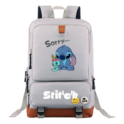 Anime Star Baby Stitch Printed Youth Student School Bag Travel Bag Backpack Travel Backpack