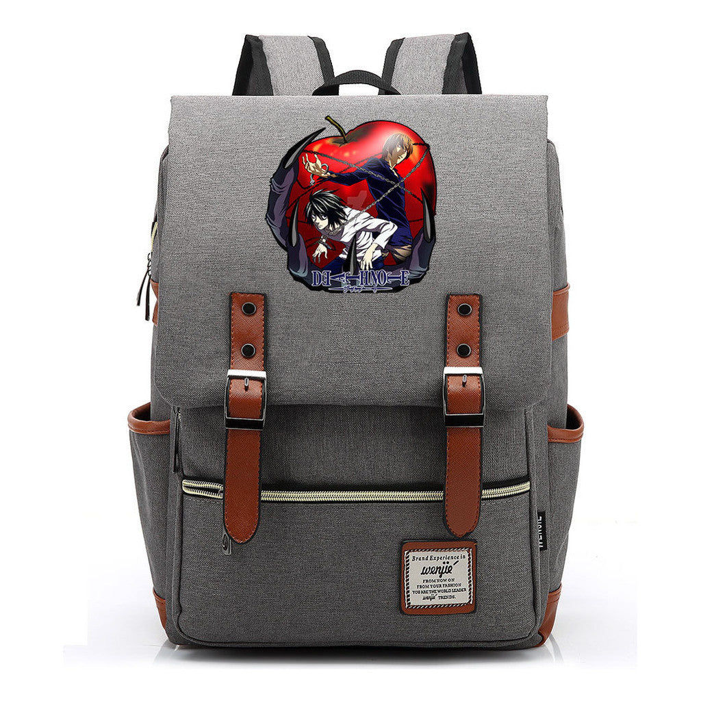 Manga Death Note Youth Student School Bag Men's And Women's Leisure Belt Buckle Backpack