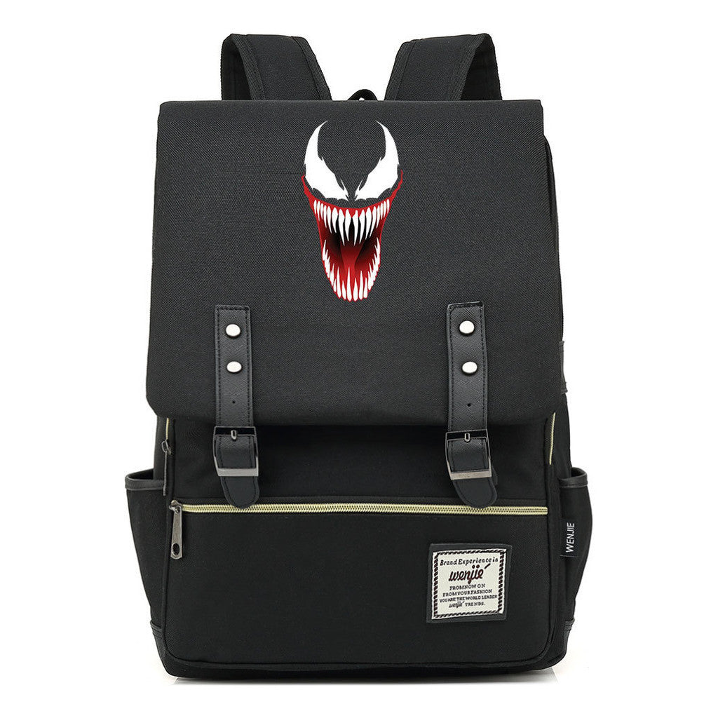 Printed Teenage Student Backpack For Men And Women With Casual Belt Buckle Classic Backpack