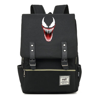 Printed Teenage Student Backpack For Men And Women With Casual Belt Buckle Classic Backpack