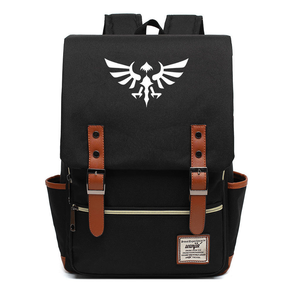 Game Zelda Printed Youth Student Backpack For Men And Women, Casual Belt Buckle, Classic Backpack