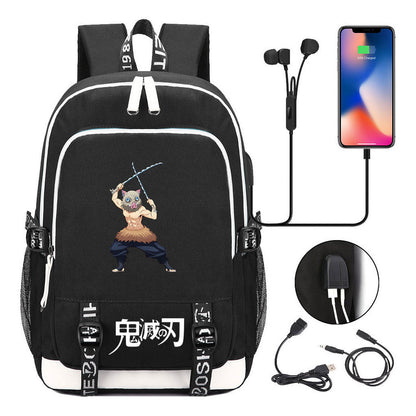 Comic Cartoon Fashion Youth Student Backpack Usb Men's And Women's Casual Backpack