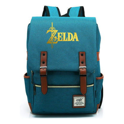 Golden Game Zelda Printed Youth Student Backpack For Men And Women, Casual Belt Buckle, Classic Backpack