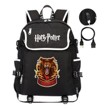 School Of Witchcraft And Wizardry Lion Print Usb Youth Student Backpack For Men And Women's Leisure Travel Backpack