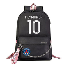 Football Star Neymar Printed Usb Youth Student Backpack For Men And Women's Leisure Travel Backpack