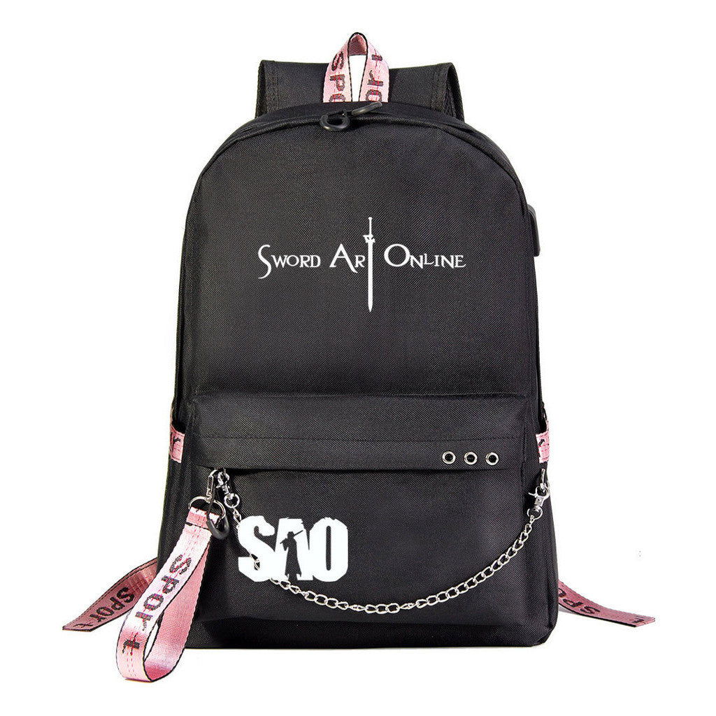 Sword God Domain Printed Usb Youth Student Backpack For Men And Women's Leisure Travel Backpack