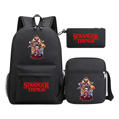 Strange Story Starry Sky Printed Youth Student Backpack 3-piece Set For Men And Women, Backpack Set