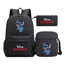 Starry Baby Stitch Printed Youth School Bag Three Piece Set For Men And Women Shoulder Set Backpack