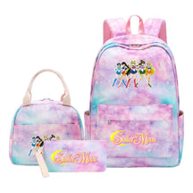Anime Beauty Girl Warrior Youth Student Girl Schoolbag Lunch Bag Three Piece Set Backpack Set