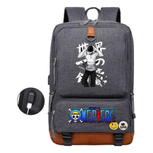 Cartoon Pirate King Printed Usb Student Backpack Leisure Travel Backpack