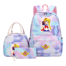 Beautiful Girl Warrior Teenage Girls Backpack Lunch Bag Three Piece Set With Backpack Cover