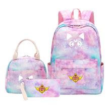 Beautiful Girl Warrior Teenage Girls Backpack Lunch Bag Three Piece Set With Backpack Cover