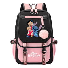 Interstellar Baby Stitch Usb Backpack For Boys And Girls, Casual Woven Strap Flip Back Backpack
